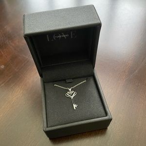 Verá Wang Love Collection Princess-Cut Blue Sapphire Heart-Top Key Pendant